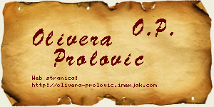 Olivera Prolović vizit kartica